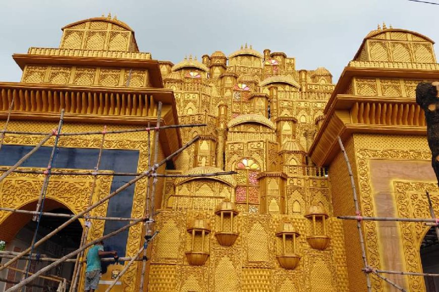 ভিতরে-বাইরে শুধুই রাজস্থান, প্রথম বর্ষেই চমক দিতে তৈরি হুগলির এই পুজো মণ্ডপ