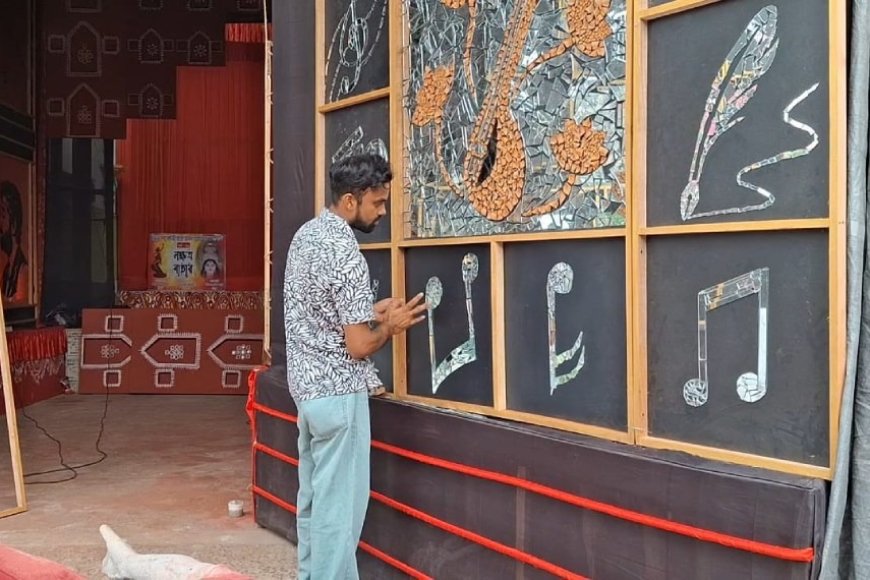 মহম্মদ সোহেলর নিখুঁত কাজ চুঁচুড়ার পুজো মণ্ডপে, কলকাতার মা ফ্লাইওভার এবার পঞ্চানন তলায়