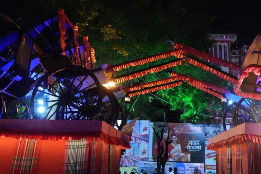 'জীবে প্রেম করে যেই জন', রিক্সাকে প্রতীক করে সল্টলেক জিডি ব্লকের পুজোয় ফুটে উঠেছে এক অন্য ছবি